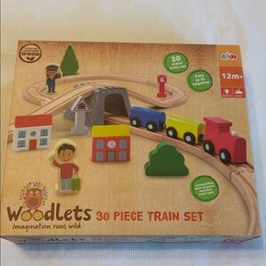 Woodlets 30 Piece Train Set NEW